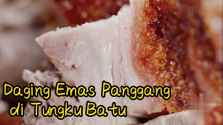 Daging Emas Panggang di Tungku Batu