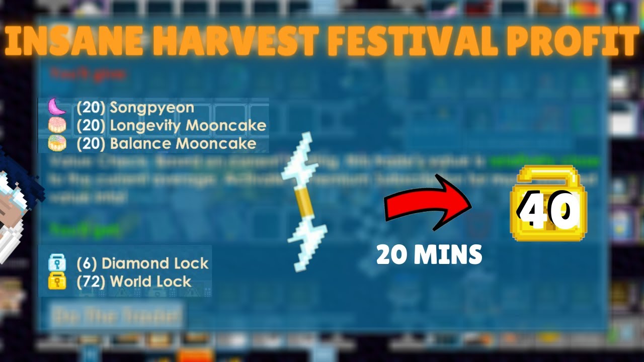 40 WLS IN 20 MINS ? (MUST WATCH!!) INSANE HARVEST FESTIVAL PROFIT |  Growtopia - Bilibili