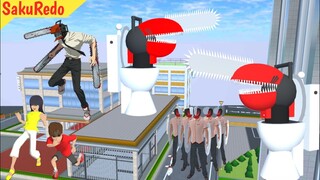 Skibidi Toilet Chainsaw Man Raksasa 😱 Yuta Mio Selamatkan Warga Ditangkap | Sakura School Simulator