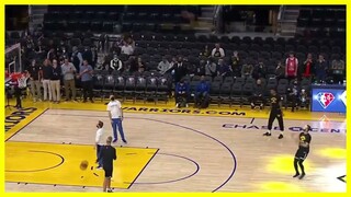 Steph Curry DOESN'T MISS in his Pre-Game warm up! | Warriors vs Mavericks 02.27.22