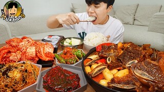 ASMR MUKBANG 집밥 직접 만든 대왕 소갈비찜 고추김치 잡채 먹방 & 레시피 Galbi-jjim Korean Home Meal EATING REAL SOUND!