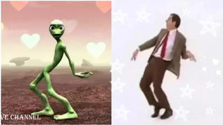 Dame tu cosita Mr Bean Version Funny dance 👽😂 Alien frog Challenge By Crazy U1