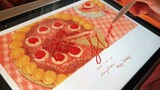 Kue retro yang dilukis dengan tangan｜Peringatan ulang tahun membuat permintaan
