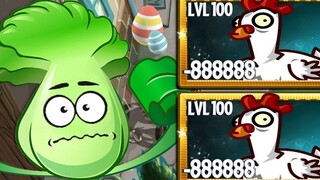 PvZ 2 - 40 Plants Same Power Up Vs Chicken Zombies 5 Million Health