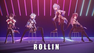 Genshin Impact mmD / 4K / 60FPS Beido & Eva & Ganyu & Rosaria ขัดสน