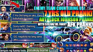 7 YRS OLD PRANK! JS AUTOPICK! DUO PRANK with SirJhaz ML •NaCounter Namin Ang Mga Counter Samin |MLBB