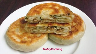 Bánh Bột Mì Nhân Thịt nướng chảo ăn ngon như Bánh Mì kẹp thịt | Tra My Cooking