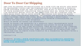 Door To Door Car Shipping