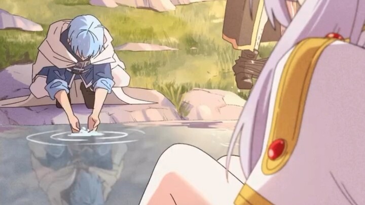 Simmer immersively drinks Felia’s foot-washing water