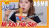 [Mukbang] Ăn mì xào hải sản cay và bánh bao Hàn Quốc / Mì xào ngon quá ASMR