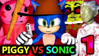 PIGGY vs SONIC ROBLOX ANIMATION CHALLENGE! Ft SPONGEBOB.exe & GRANNY Chapter 1 Minecraft Game