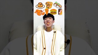 Random Orange food MUKBANG🥕🍔 #shorts