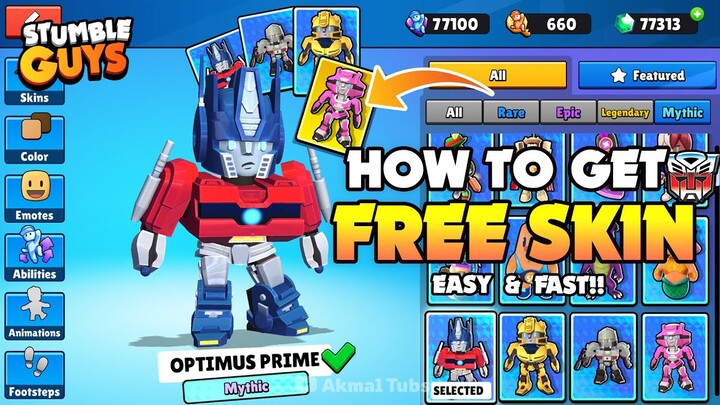 HOW TO GET FREE SKIN TRANSFORMERS STUMBLE GUYS (EASY AND FAST)