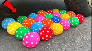 Eksperimen : Mobil vs Balon Air Polkadots | Satisfying Video ASMR