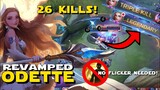 NEW REVAMPED ODETTE IS HERE! | NO FLICKER NEEDED! | GAMEPLAY | OP 2ND SKILL! | MOBILE LEGENDS BANG!