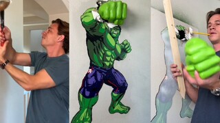 【涂鸦】《墙上破了个洞？没关系！涂鸦之子教你如何在墙上涂出绿巨人》