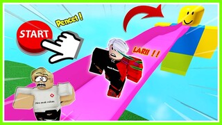 GEGARA PENCET TOMBOL AKU BANG CUPU KABUR KETEMU NOOB RAKSASA KELAPARAN!! ROBLOX MIKOCIL