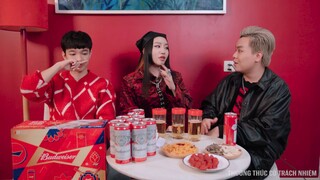 Bộ ba Mộng Cam - Hoàng Dũng và Hứa Kim Tuyền bật mí nghi thức cầu may đầu năm #showbiz