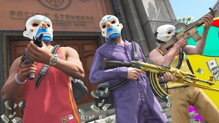 GTA 5 - Epic💲JOKER Michael, Trevor and Franklin💲Robbing Biggest Bank Heist💲(FIVE Star COP Battle)