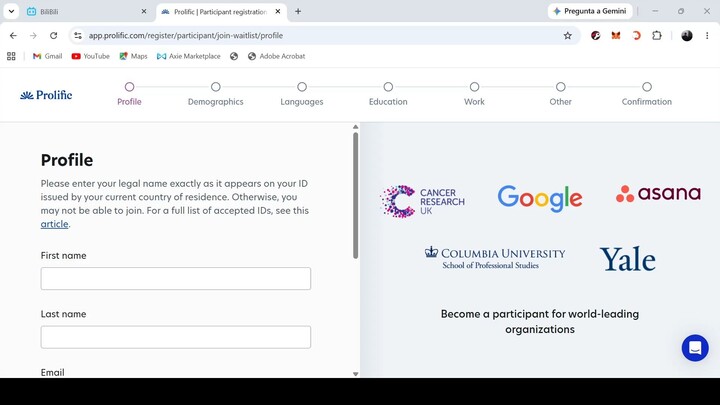 Cómo registrarse correctamente en Prolific y empezar a generar ingresos🤑