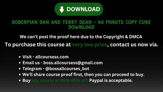 [Allcoursess.com] - Doberman Dan and Terry Dean - 60 Minute Copy Cure Download