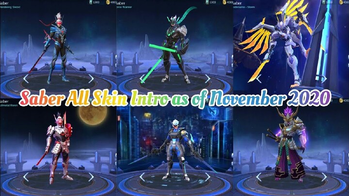 SABER ALL SKIN INTRO AS OF NOVEMBER 2020 | Mobile Legends Bang Bang