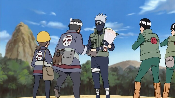 The stonemason takes measurements for Kakashi and prepares to carve the Hokage rock