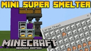 Minecraft Bedrock: MINI SUPER SMELTER [TUTORIAL] | How To