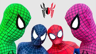 TEAM SPIDER-MAN VS BAD GUY TEAM | PINK SPIDER IS NOT GOOD | TEAM SPIDER MAN LIVE ACTION | Sun Heroes