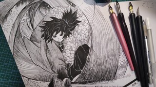 [Demon Slayer] Giyuu Tomioka [Dip Pen Drawing]