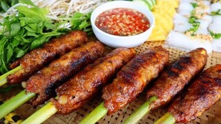 Cách làm NEM BÒ NƯỚNG SẢ Thơm Ngon Quá Đã - Món Ăn Ngon