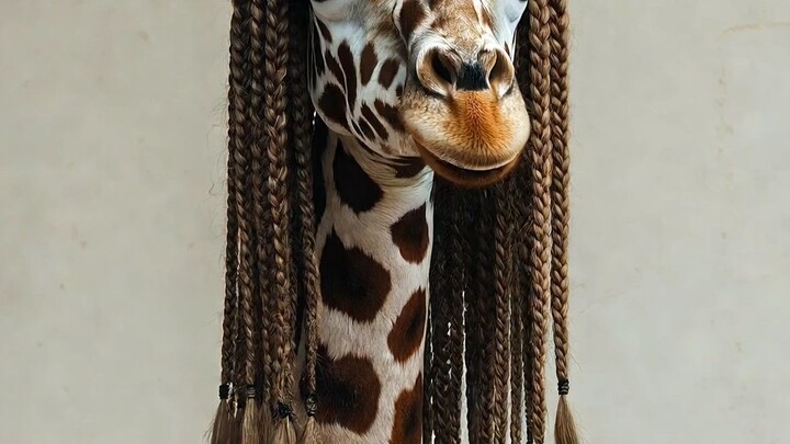 🦒 Stylish Giraffe with Braided Hairstyle | Ultimate Safari Fashion 💇‍♀️✨