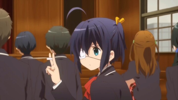 "Rikka's cute scream after being shot"