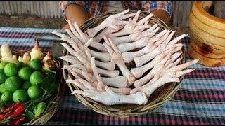 Cooking chicken Legs Ricepe with Chili Sauc eating delicious - Cook Chicken Feet Crunchy & Chrispy