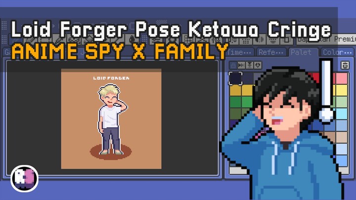Loid Forger Pose Ketawa Cringe | Anime Spy X Family | Pixel Art Timelapse