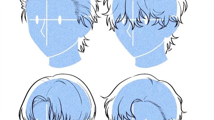 【Kawaiisensei】Teaches You How to Draw Four Standard Hairstyles for Handsome Guys