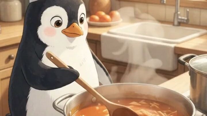 The Penguin Chef Making Turkish Soup #ghibli #anime