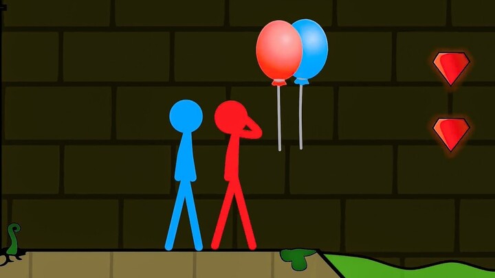 Fireboy and Watergirl , Stickman Animation - ( EP4 Forest Temple Parkour )