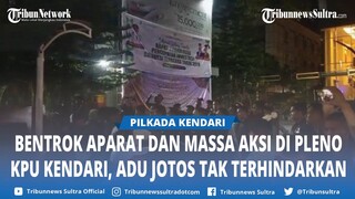 Bentrok Aparat Keamanan dan Massa Aksi di Lokasi Rapat Pleno KPU Kota Kendari Sulawesi Tenggara