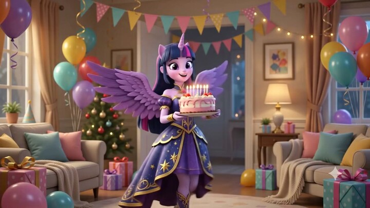 creator birthday at home, she still come. but she is alone