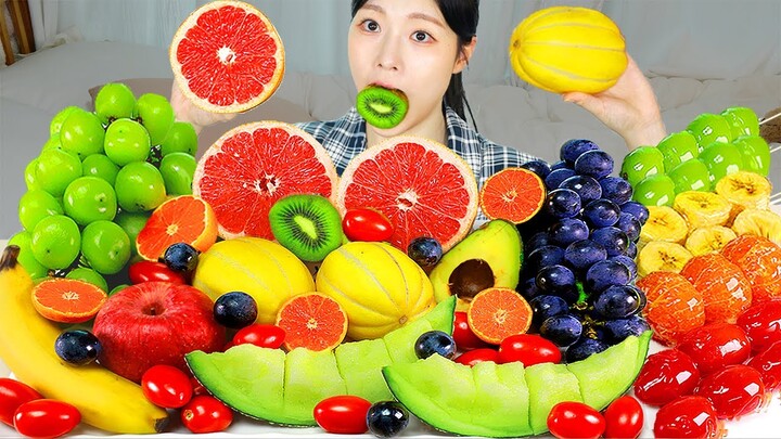 ASMR MUKBANG| 다양한 과일 먹방 & 레시피 (샤인머스켓, 메론, 자몽, 참외) EXOTIC FRUITS EATING