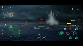 Modern Warships: killing 5 enemies in storm map using Submarine.