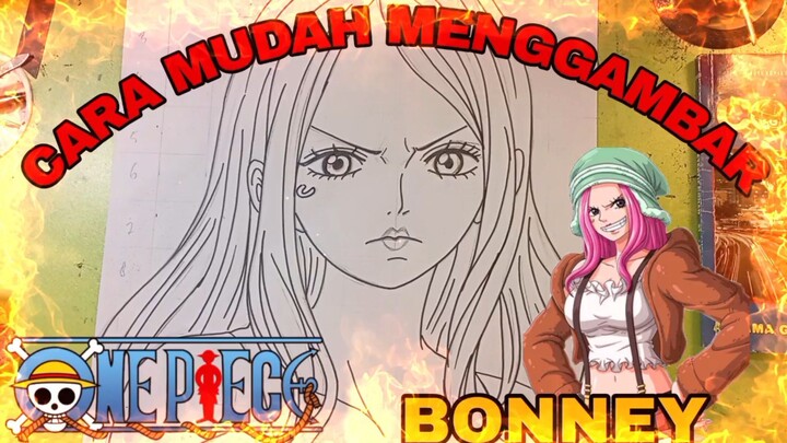 cara yg sangat mudah menggambar karakter anime one piece, bonney
