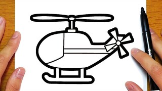 BELAJAR MELUKIS HELICOPTER | Lukisan yang mudah