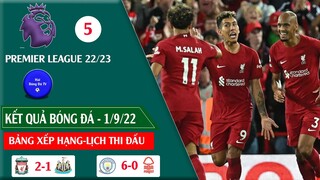 BẢNG XẾP HẠNG VÀ KẾT QUẢ NGOẠI HẠNG ANH VÒNG 5 I PREMIER LEAGUE 22/23