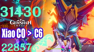 Genshin Impact - Xiao C0 - C6 Damage Test - Level 80 Talents Lv 7 - Broken Anemo DPS