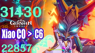 Genshin Impact - Xiao C0 - C6 Damage Test - Level 80 Talents Lv 7 - Broken Anemo DPS