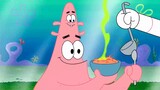 Patrick took a bite of the strange dark food and grew two faces!