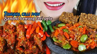 ASMR TONGKOL CILLI PADI, SAMBEL BAWANG TERI PETE DAN TEMPE GORENG | EATING SOUNDS