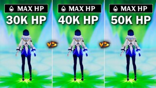 50k vs 40k vs 30k HP !! Best Build for F2P Yelan ?? | Genshin Impact |